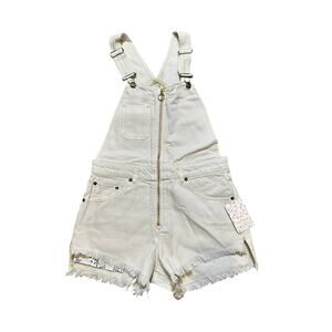 Free People Sun-kissed Shortall Overall Off White NEW